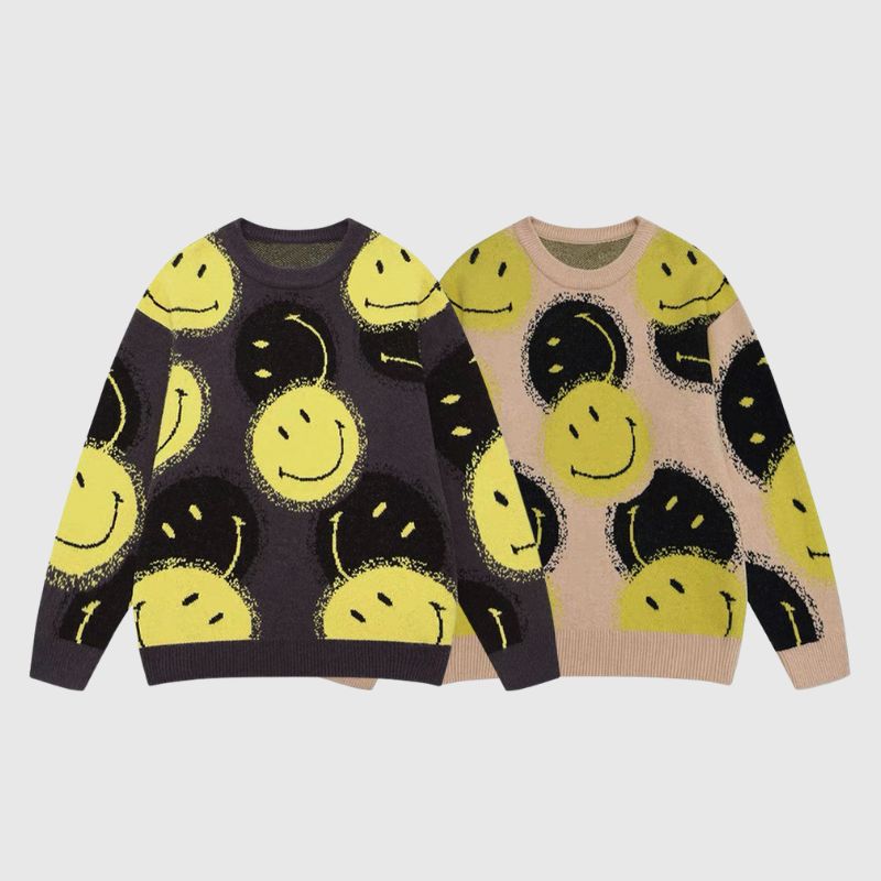 Pullover mit Smiley-Print