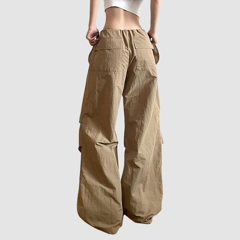 Pleated Loose-fit Parachute Pants