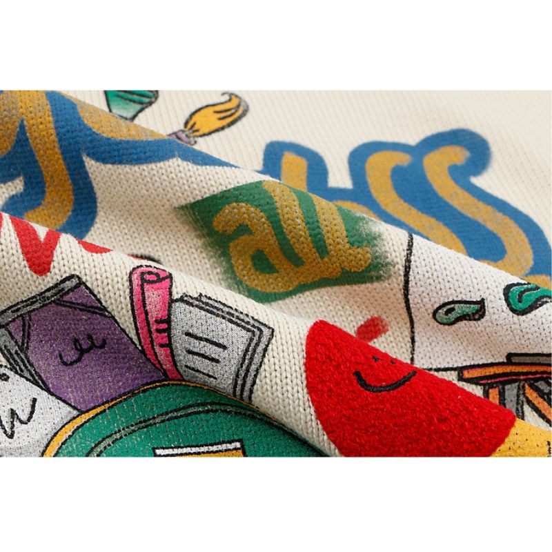 Cartoon Pattern Color Contrast Design Sweater