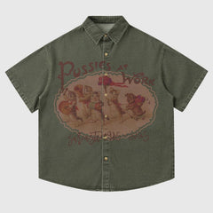 Katzengewaschene Distressed-Shirts