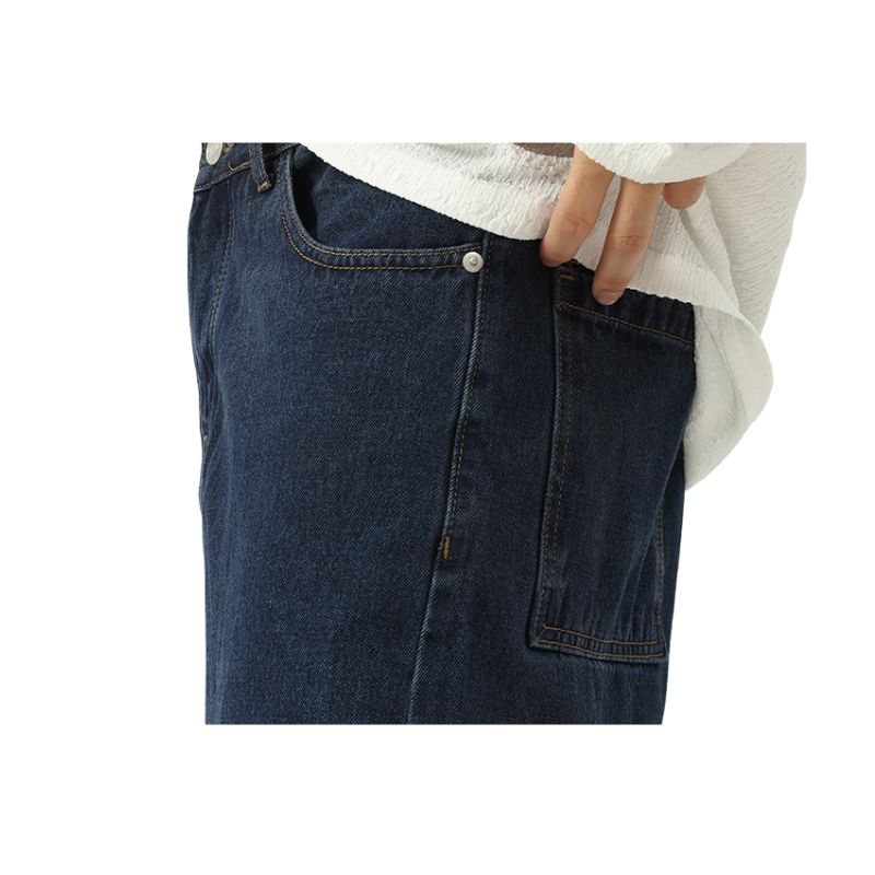 Simple Solid Color Wide Leg Jeans