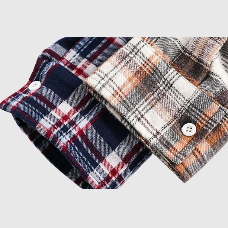 Hip Hop Contrast Plaid Shirts