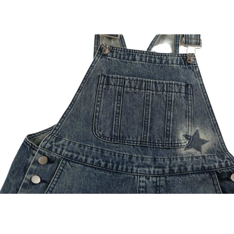 Star Pattern Inkjet Design Wide Leg  Dungarees