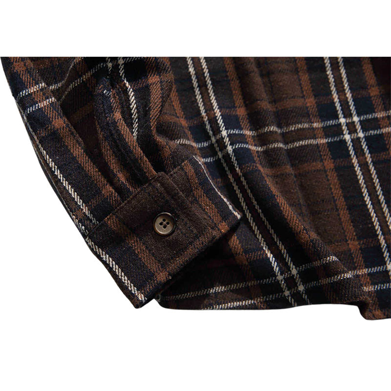 Irregular Contrast Plaid Shirts