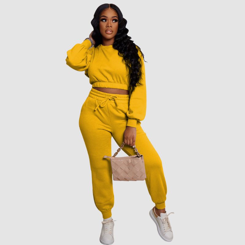 Crew Neck Sweatshirt & Drawstring Pant Set