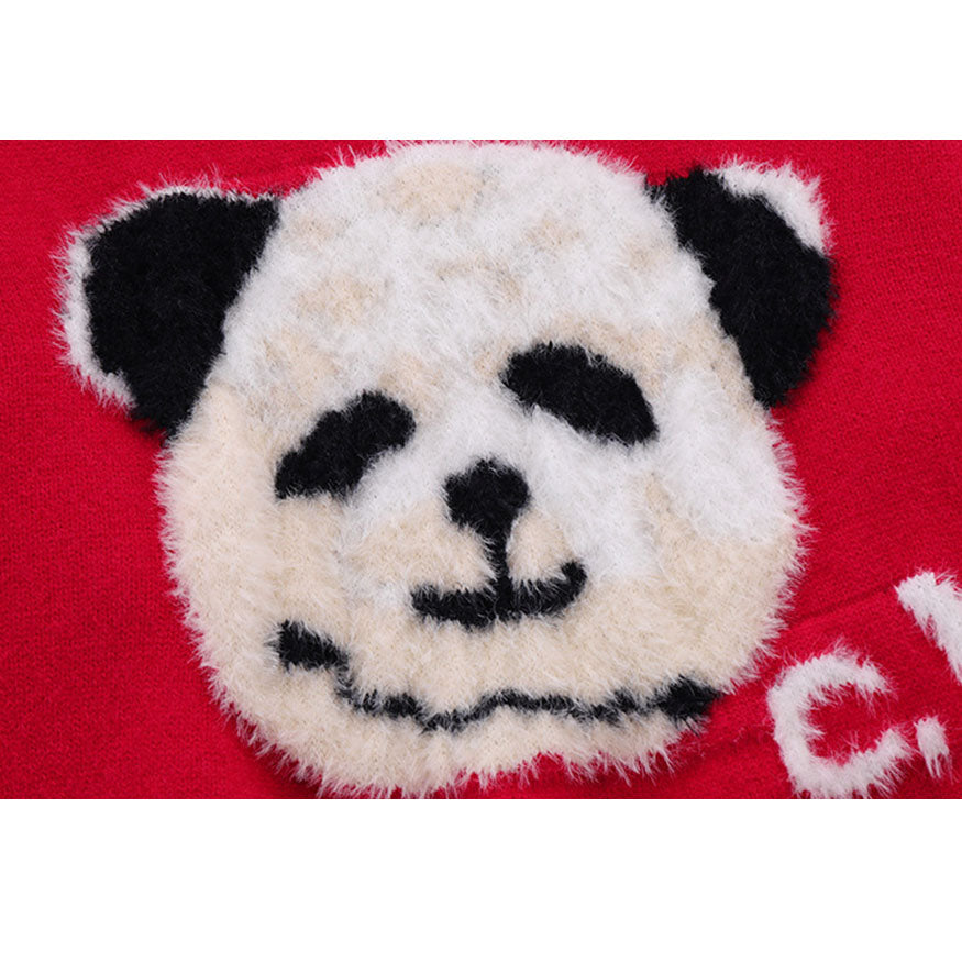 Suéter con estampado de panda divertido