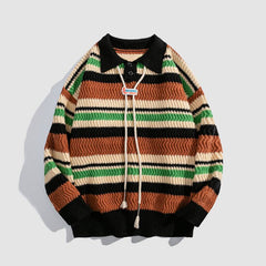 Detachable Drawing Striped Sweater