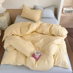 Chloe Pastel Candy Cotton Bedding Set - Yellow