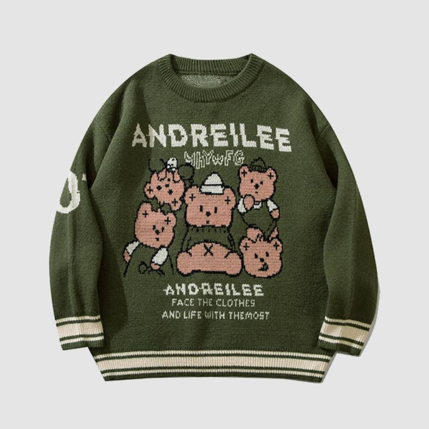 Cute Bear Family Pattern Sweater