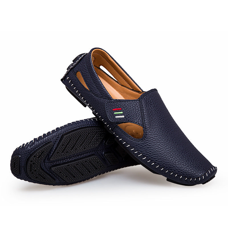 Herren-Loafer mit Loch und Faultiermotiv in Übergröße