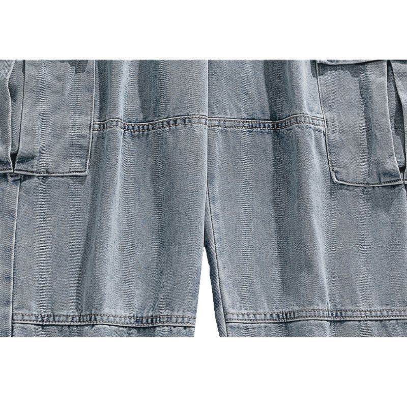 Pocket Patchwork Design Cargo Jeans