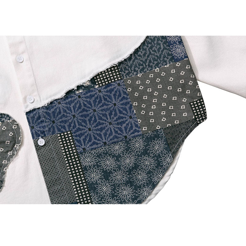 Irregular Paisley Patchwork Shirts