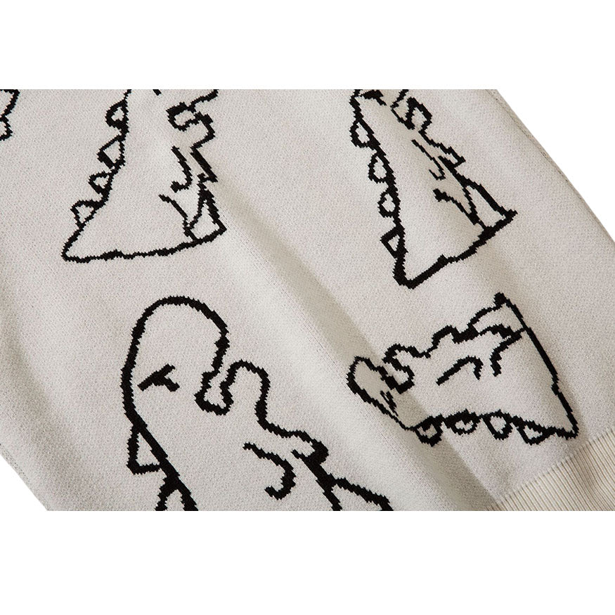 Westenpullover mit Dinosaurier-Print