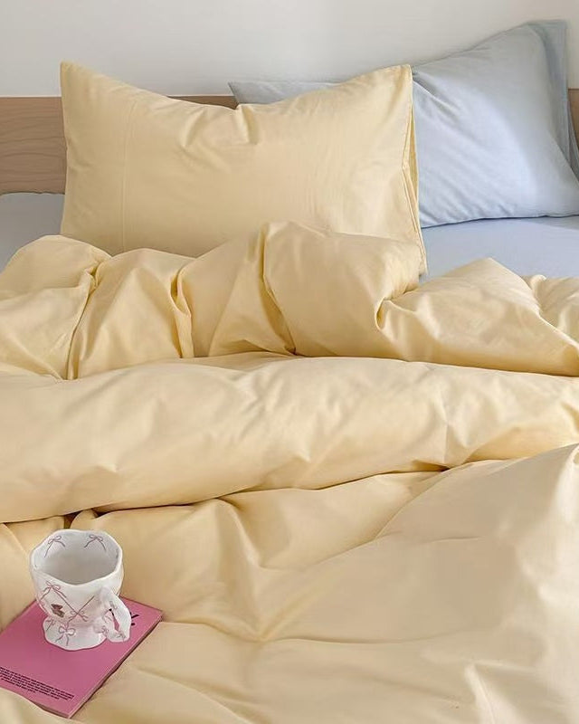Chloe Pastel Candy Cotton Bedding Set - Pink Plaid