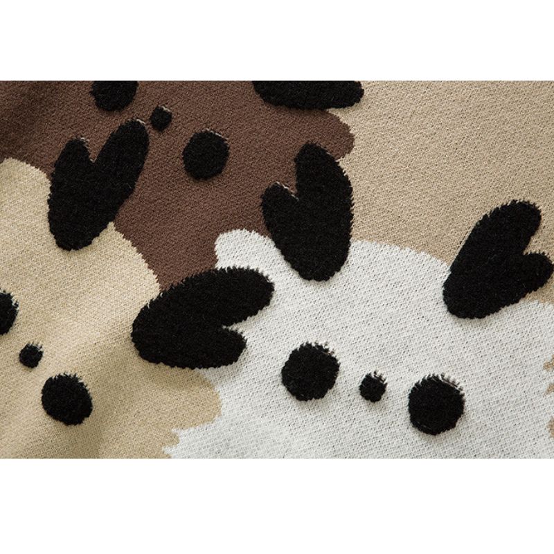 Cartoon Pattern Flocking Sweater