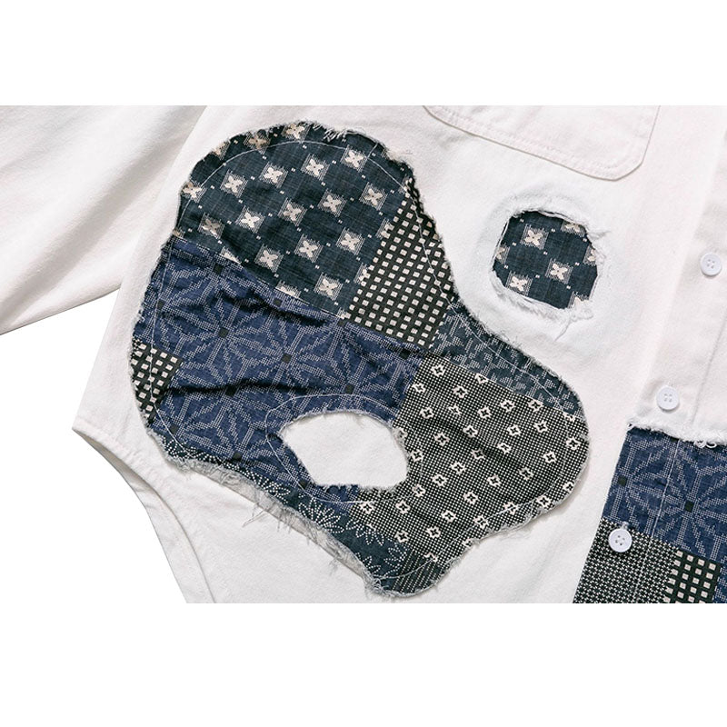 Camisas con patchwork de cachemira irregular