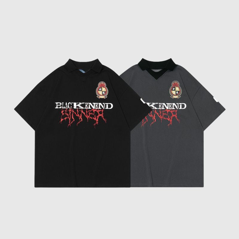 Camiseta polo con parche de medalla