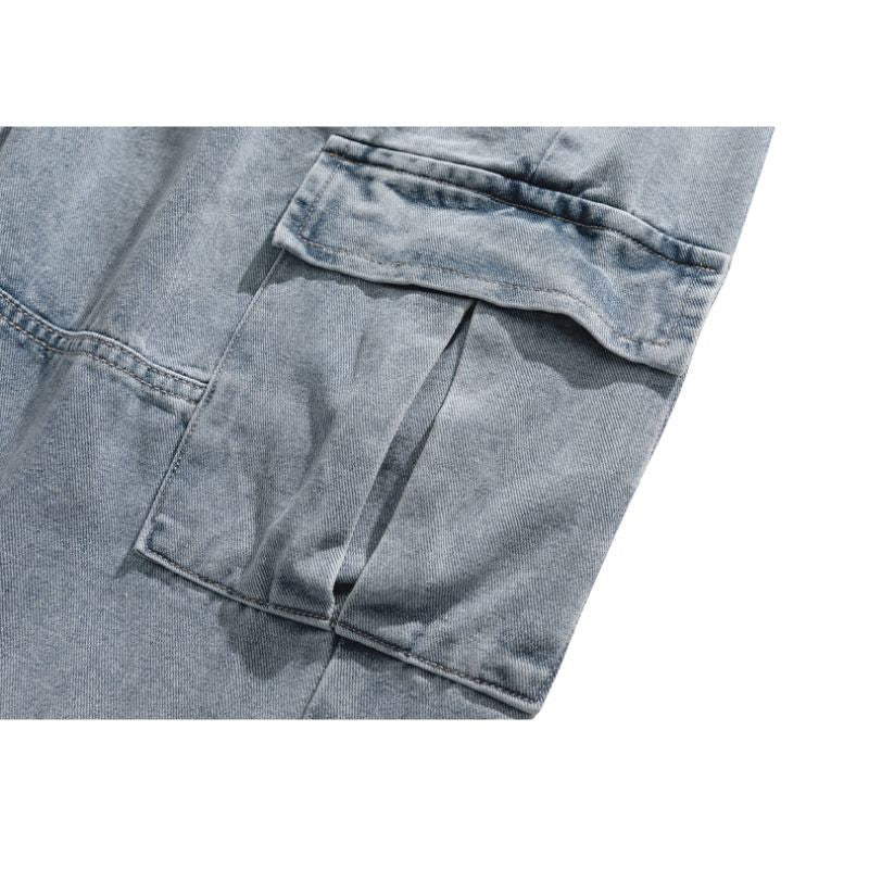 Pocket Patchwork Design Cargo Jeans