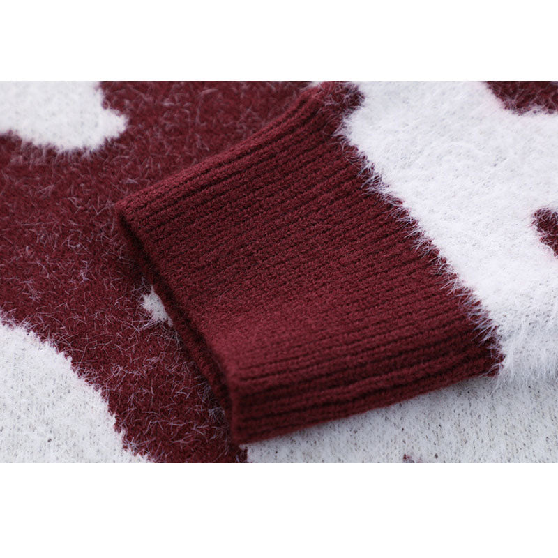 Pullover mit durchgehendem Kaninchenmuster