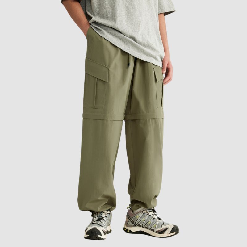 Pantalones cargo impermeables extraíbles con múltiples bolsillos