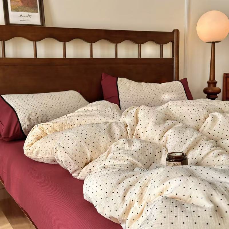 Camille French Polka Dot Bedding Set - Gray Dots