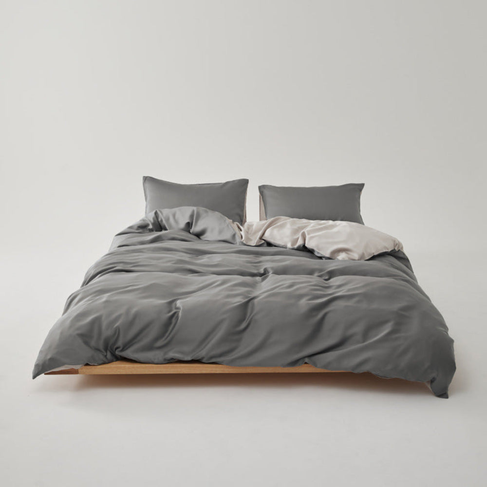 Adeline Pastel Silky TENCEL Bedding Set - Coffee