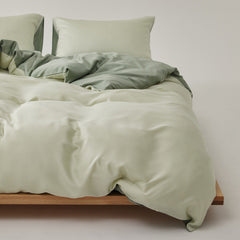 Adeline Pastel Silky TENCEL Bedding Set - Green
