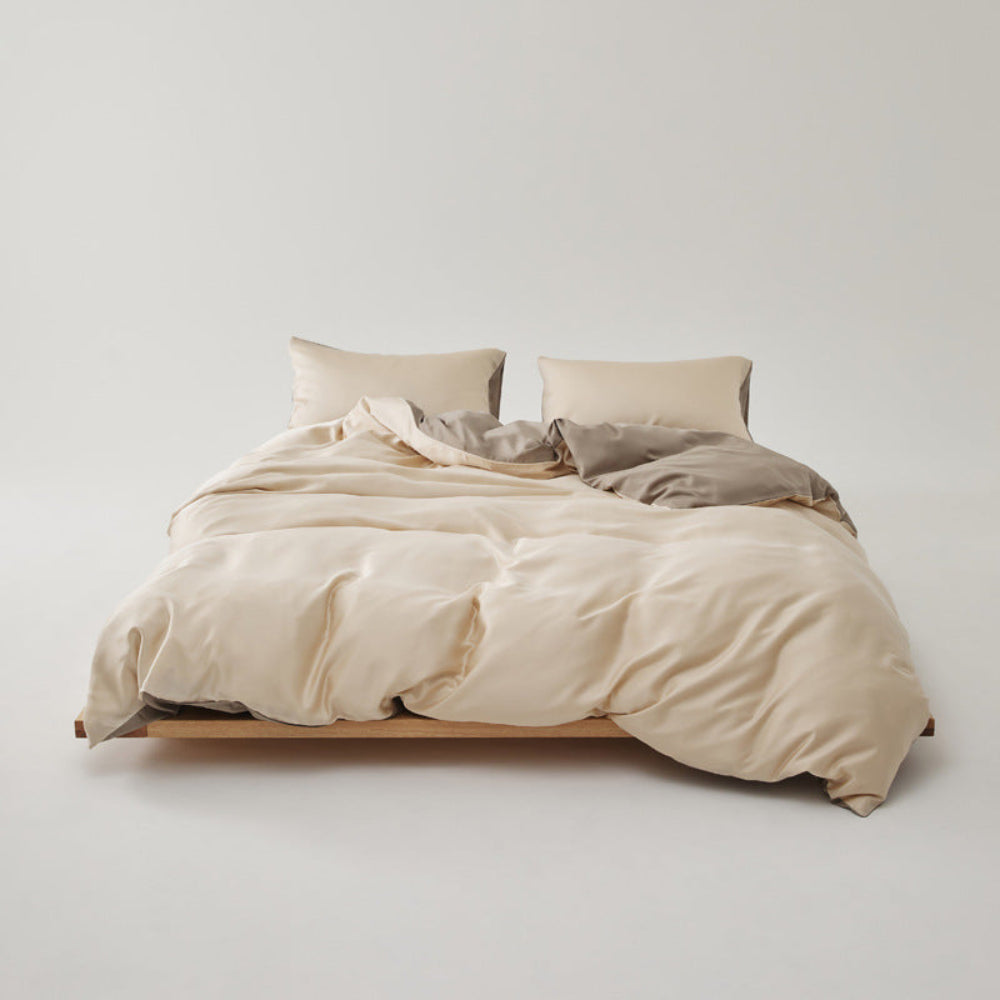 Adeline Pastel Silky TENCEL Bedding Set - Coffee