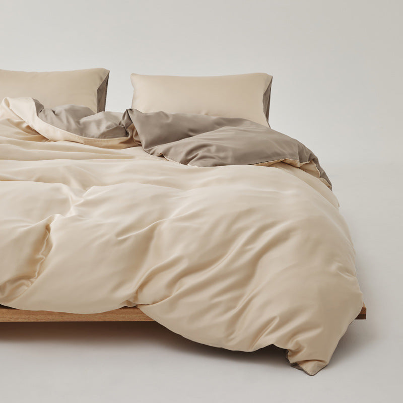 Adeline Pastel Silky TENCEL Bedding Set - Coffee
