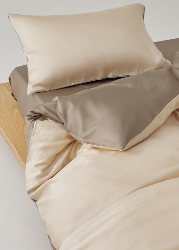 Adeline Pastel Silky TENCEL Bedding Set - Coffee