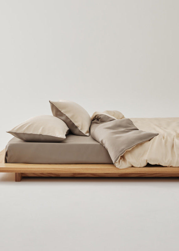 Adeline Pastel Silky TENCEL Bedding Set - Coffee