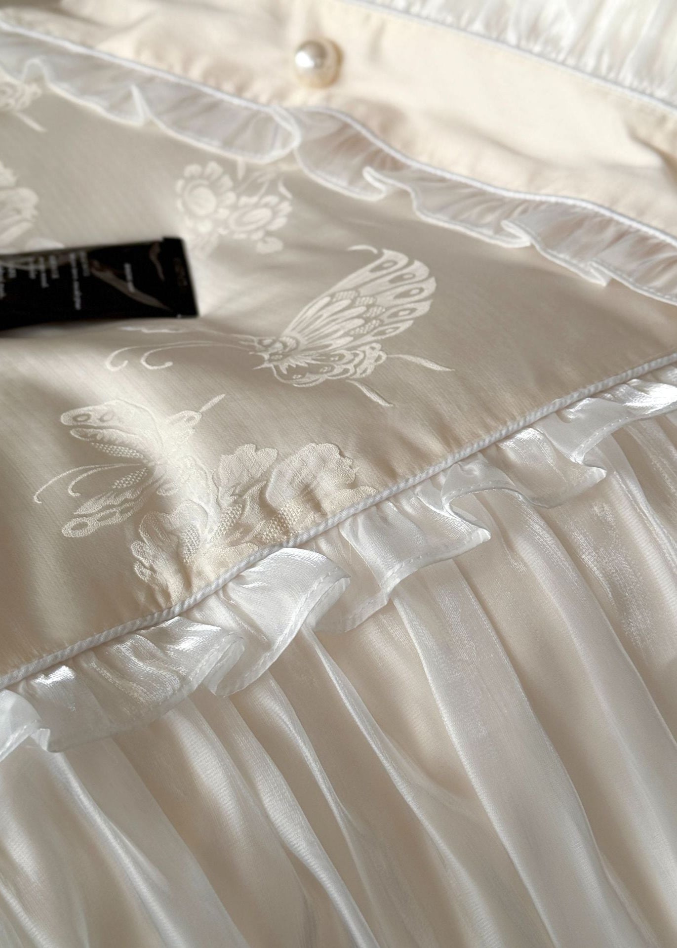 Aurora Lace Floral TENCEL Bedding Set - Beige