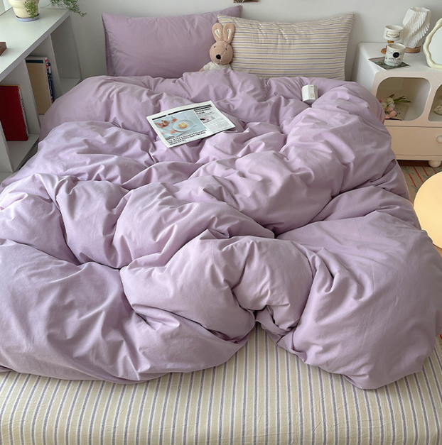 Checkered Bedding Set - Purple