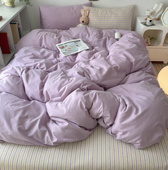 Checkered Bedding Set - Purple