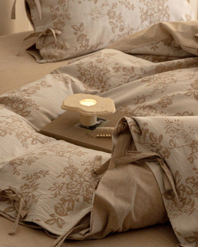 Bonnie Ribbon Bow Tie Floral Bedding Set - Pink