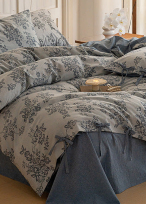Bonnie Ribbon Bow Tie Floral Bedding Set - Pink