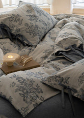 Bonnie Ribbon Bow Tie Floral Bedding Set - Blue