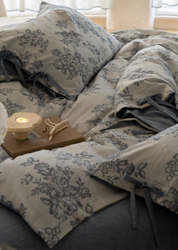 Bonnie Ribbon Bow Tie Floral Bedding Set - Pink