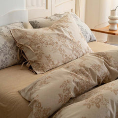 Bonnie Ribbon Bow Tie Floral Bedding Set - Khaki