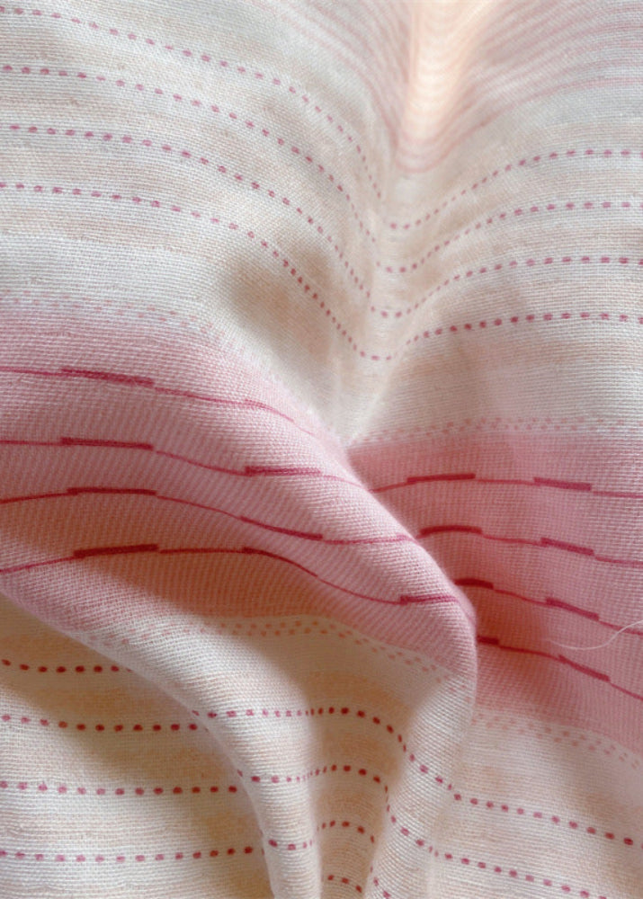 Cecilia Lace Ruffle Double Gauze Striped Bedding Set - Purple