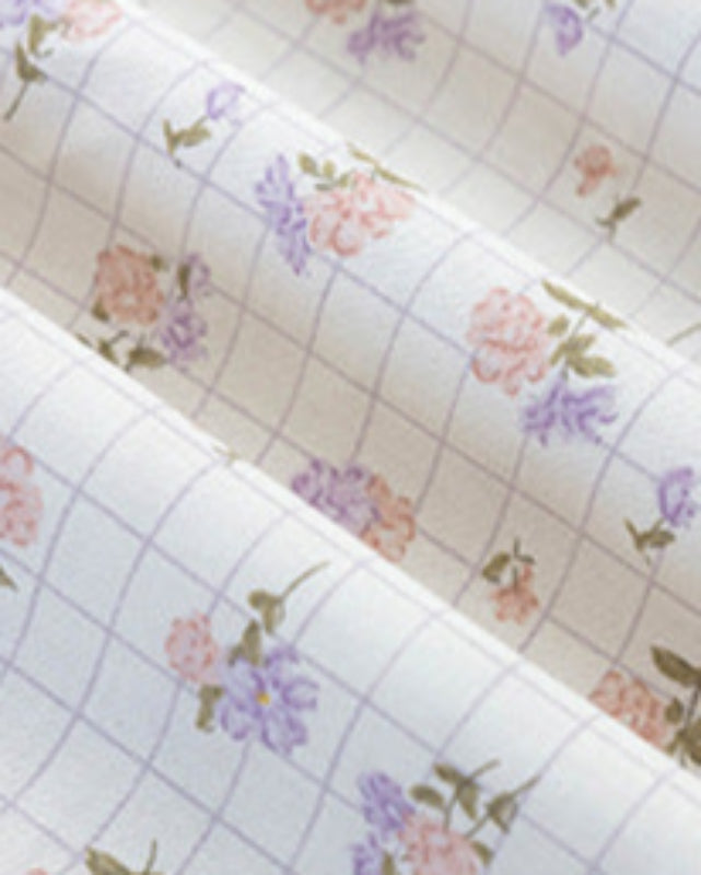 Celia Cottage Ribbon Bow Tie Floral Bedding Set - Pink