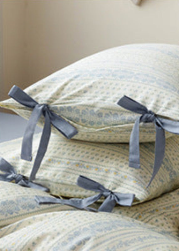 Celia Cottage Ribbon Bow Tie Floral Bedding Set - Pink