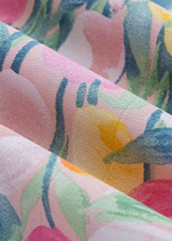 Celia Cottage Ribbon Bow Tie Floral Bedding Set - Pink