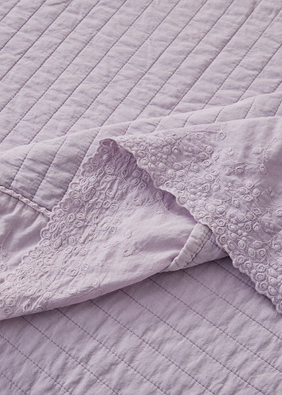 Ellie Lace Ruffle Quilted Bedding Set - Pink