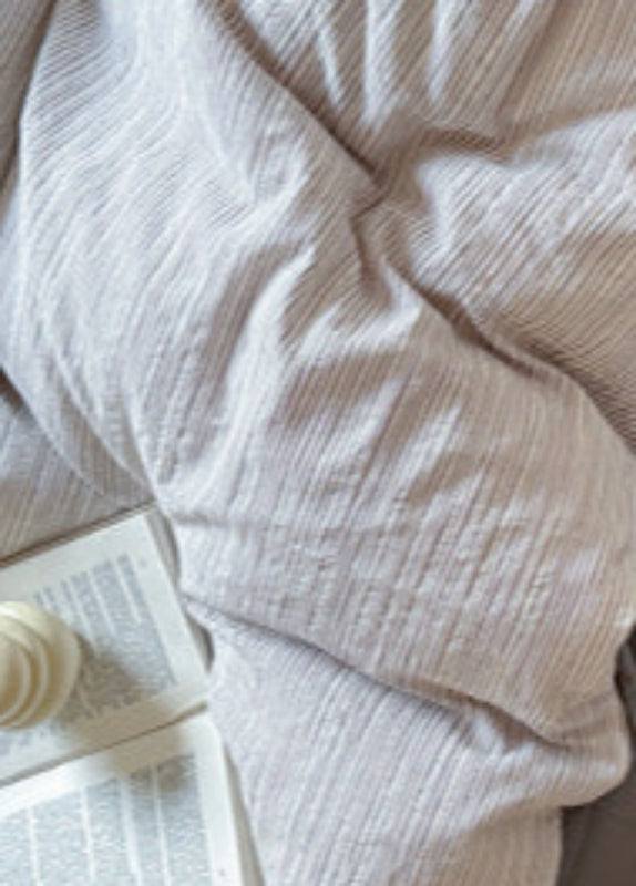 Emma Duo Striped Jacquard Bedding Set - Cream