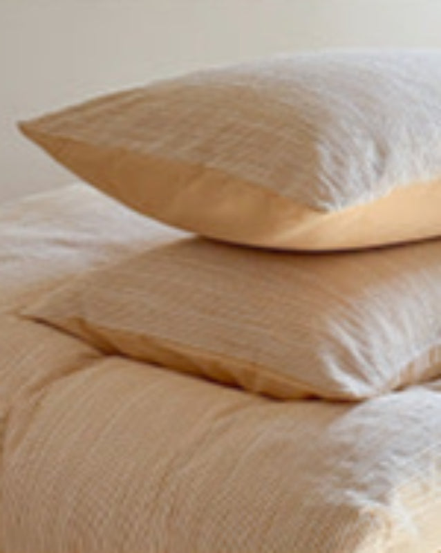 Emma Duo Striped Jacquard Bedding Set - Cream