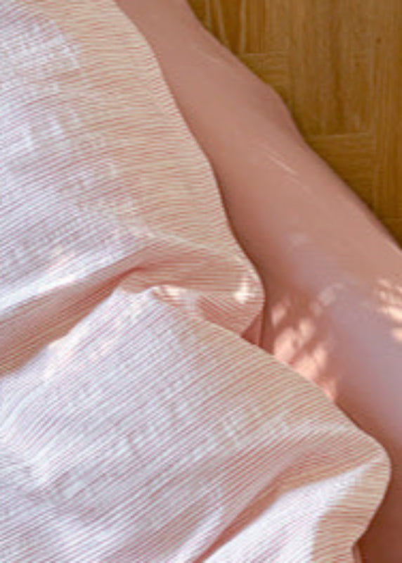 Emma Duo Striped Jacquard Bedding Set - Light Pink