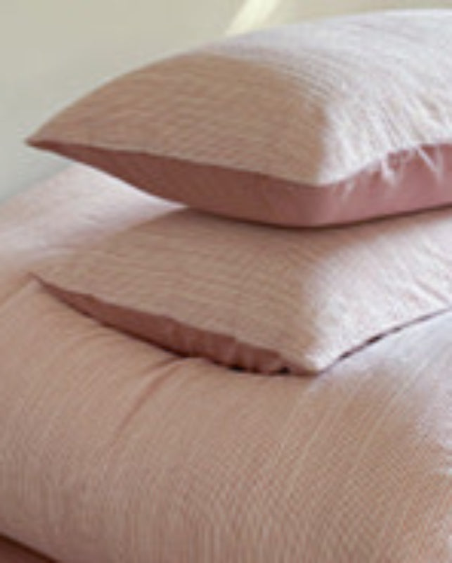 Emma Duo Striped Jacquard Bedding Set - Light Pink
