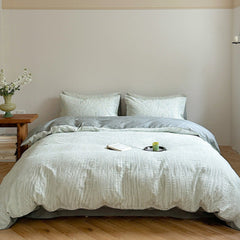 Emma Duo Striped Jacquard Bedding Set - Green