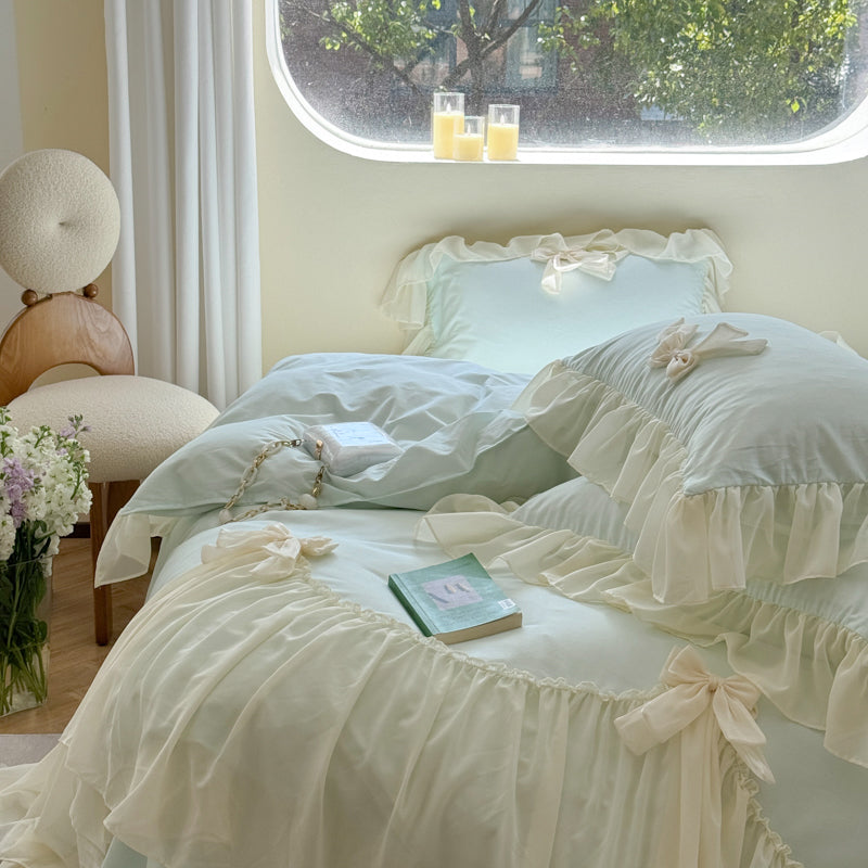 Ribbon Bow Airy Lace Bedding Bundle